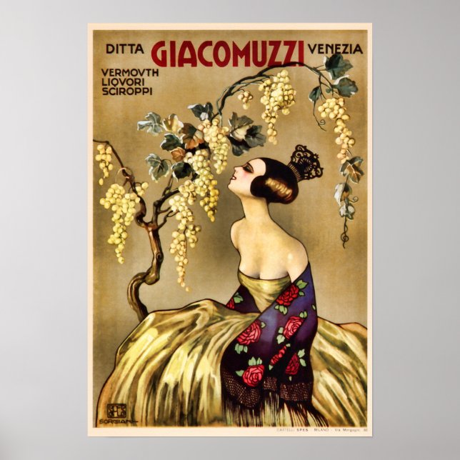 Italian Wine Vermouth Vintage Advertisement Poster (Front)