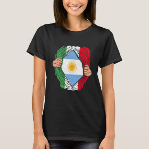 Italian with Argentinian roots Argentinian Flag wi T-Shirt