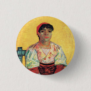 Italian Woman portrait painting  Vincent van Gogh 1 Inch Round Button