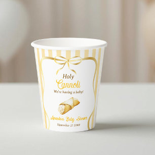 Italian Yellow Bow Holy Cannoli Baby Shower Paper Cups