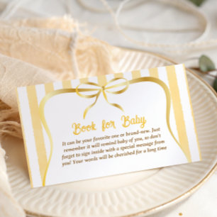 Italian Yellow Bow Little Cannoli Book Baby Shower Enclosure Card