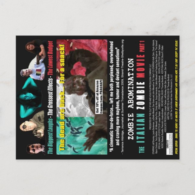 Italian Zombie Movie - Poster Postcard (Front)