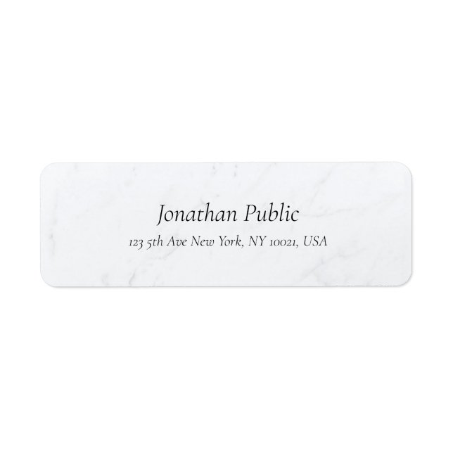Italic Text White Marble Elegant Minimal Template (Front)