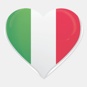 Italie amour drapeau orgueil autocollant coeur