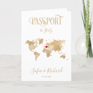 Italie Carte Mariage Destination Passeport QR Code