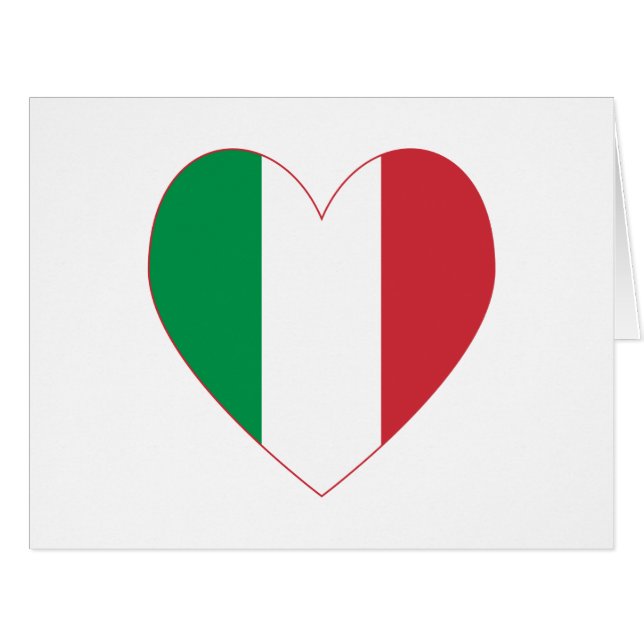 Italie Drapeau Coeur Bordure rouge (Devant horizontal)