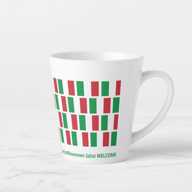 Italie Drapeau Hospitalité Latte Mug (Droite)