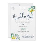 Italie Faire-part de mariage, citron et olive