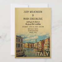 Italie Faire-part de mariage Venise Vintage