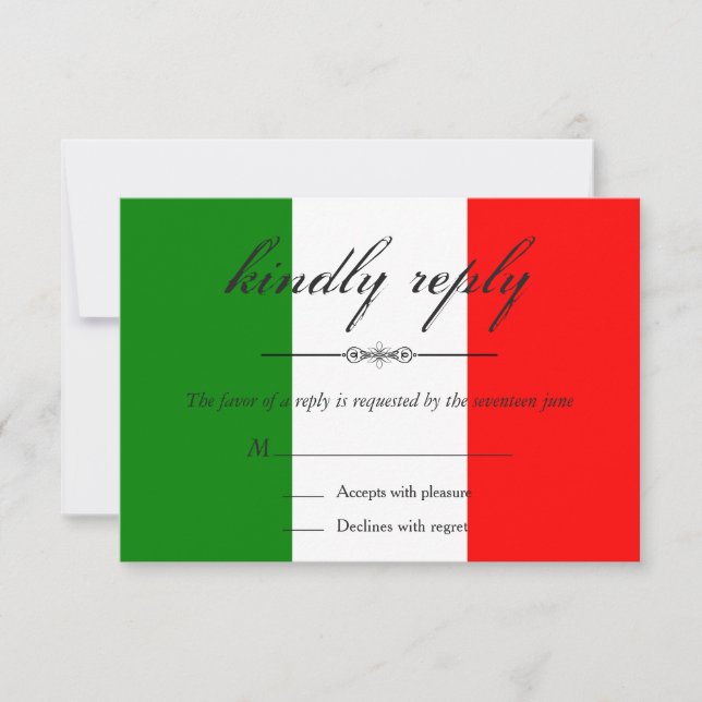 Italie moderne Mariage italien RSVP (Devant)