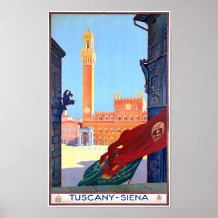 Italie Siena Poster Vintage voyage restauré