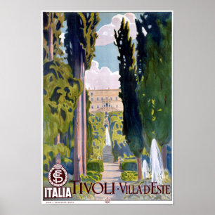 Italie Tivoli Poster Vintage voyage restauré