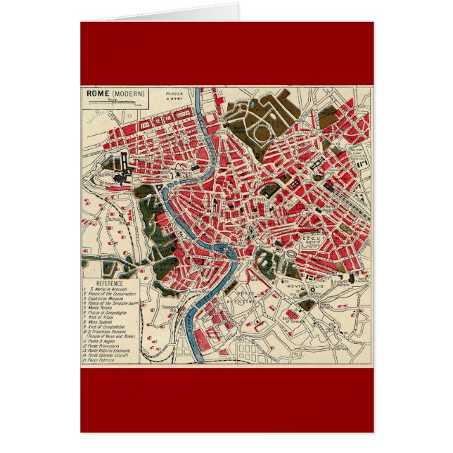 Italie vintage Carte des Roms Rome (Devant)