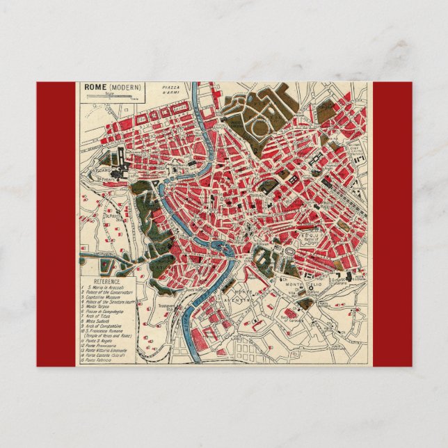 Italie vintage Carte des Roms Rome (Devant)