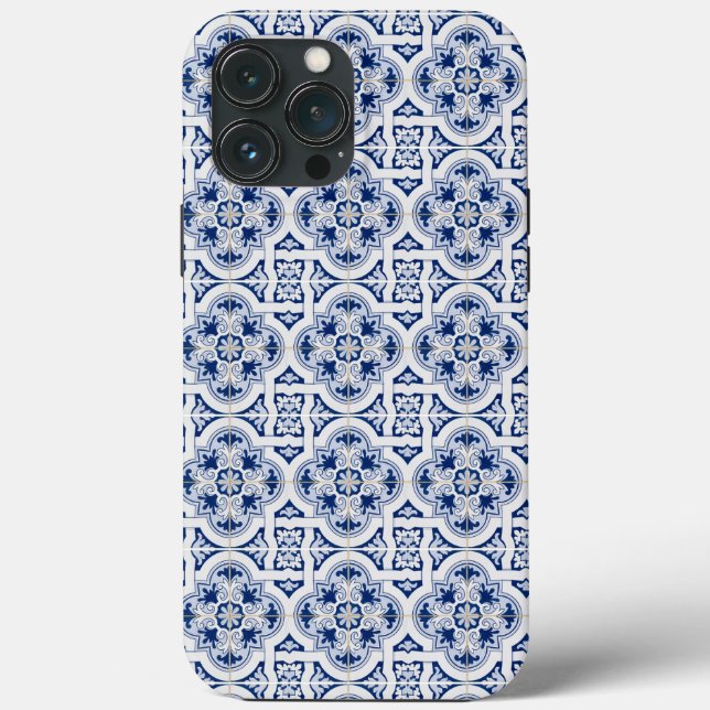 Italien Amalfi bleu carrelage blanc iPhone / coque (Verso)