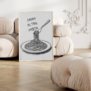 Italien Donnez-moi plus Pasta Poster Retro tendanc