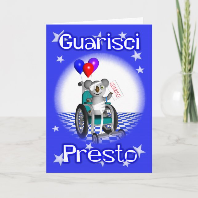 Italien Get Well Bientôt Quarisci Presto Carte enf (Devant)