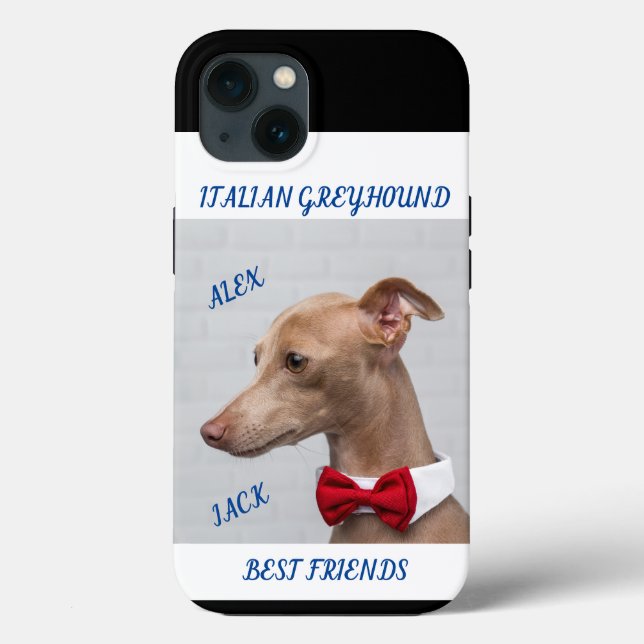 ITALIEN GREYHOUND APPLE IPHONE 13 COQUE & NOMS. (Verso)