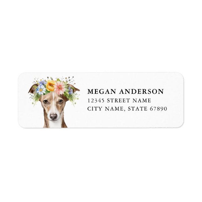 Italien Greyhound Dog Retourner l'adresse Étiquett (Devant)