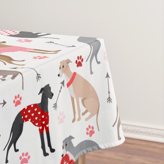Italien Greyhound Valentine Motif Nappe (In Situ)