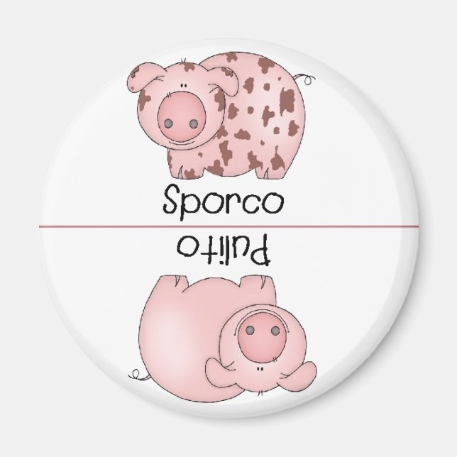 Italien propre lave-vaisselle sale Magnet Pig (Devant)
