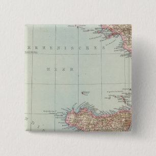 Italien sudliche Halfte, Map of South Italy 2 Inch Square Button