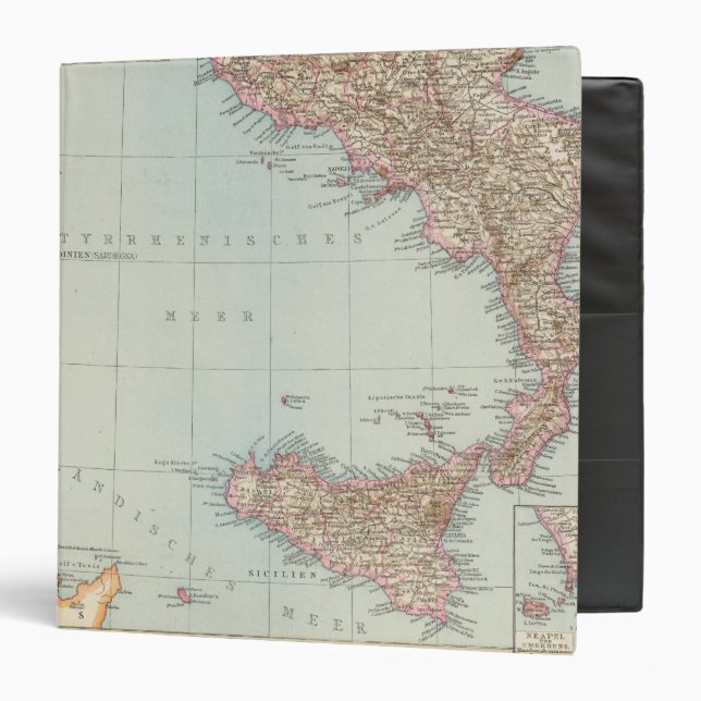 Italien sudliche Halfte, Map of South Italy Binder (Front/Inside)