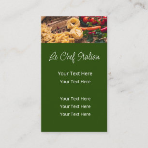 Italien Thème alimentaire Carte de visite vertical