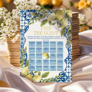 Italien Trouver l'invité Bingo Carte de jeu d'anni