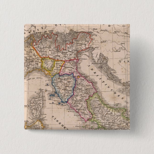Italy 10 2 inch square button (Front)