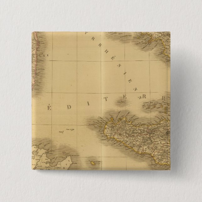 Italy 12 2 inch square button (Front)