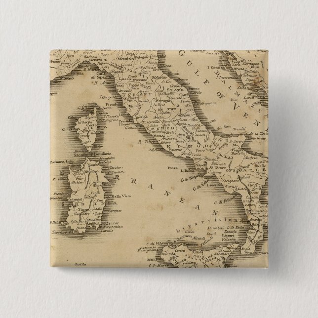 Italy 18 2 inch square button (Front)