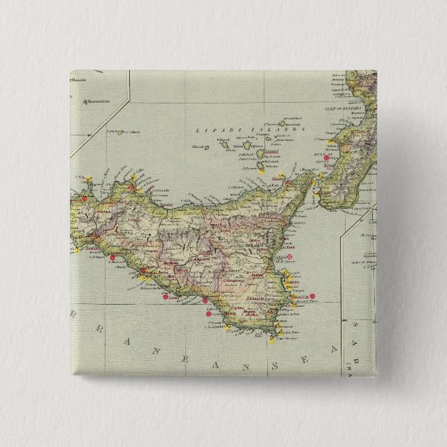 Italy 19 2 inch square button (Front)