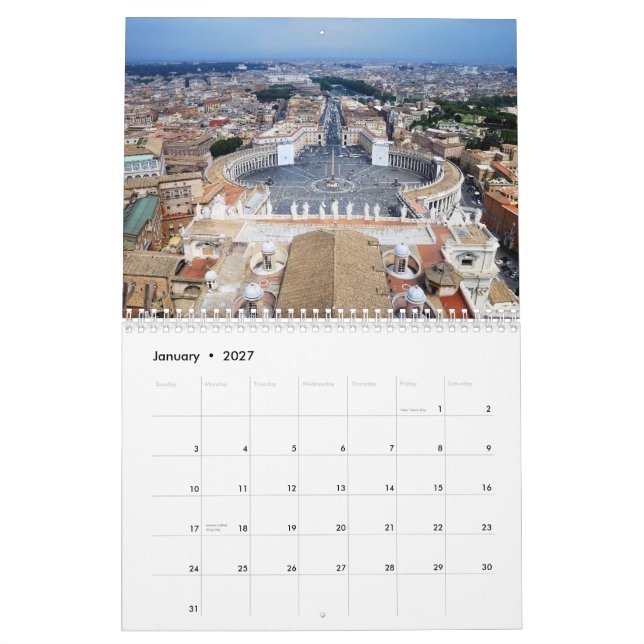 Italy 2012 Calendar (Jan 2027)