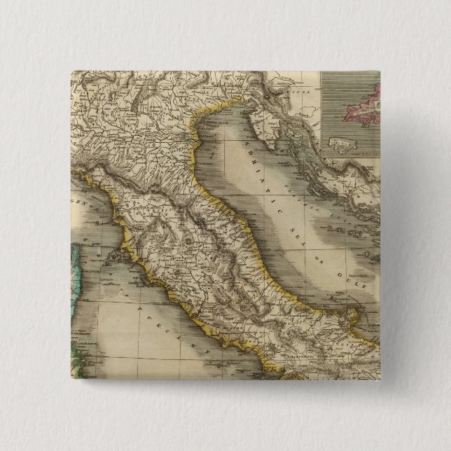 Italy 22 2 inch square button (Front)