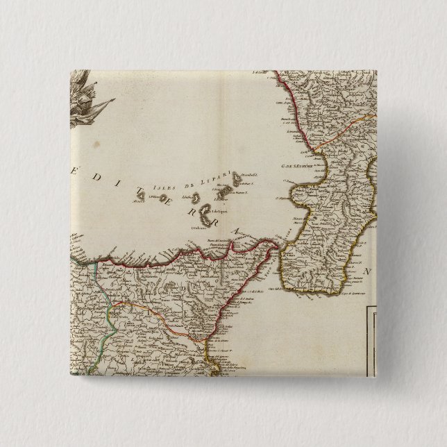 Italy 25 2 inch square button (Front)