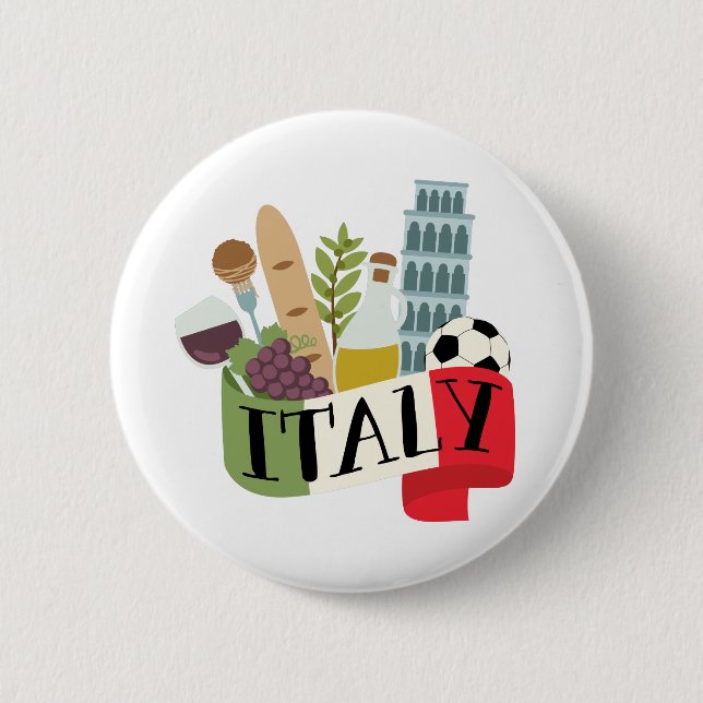 Italy 2 Inch Round Button (Front)