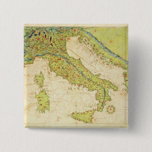 Italy 2 Inch Square Button (Front)