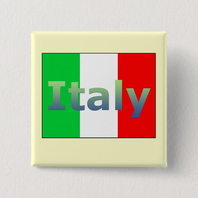 Italy 2 Inch Square Button (Front)