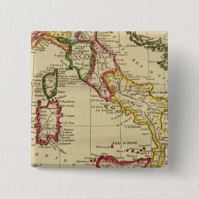 Italy 3 2 inch square button (Front)