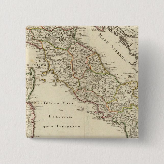 Italy 5 2 inch square button (Front)