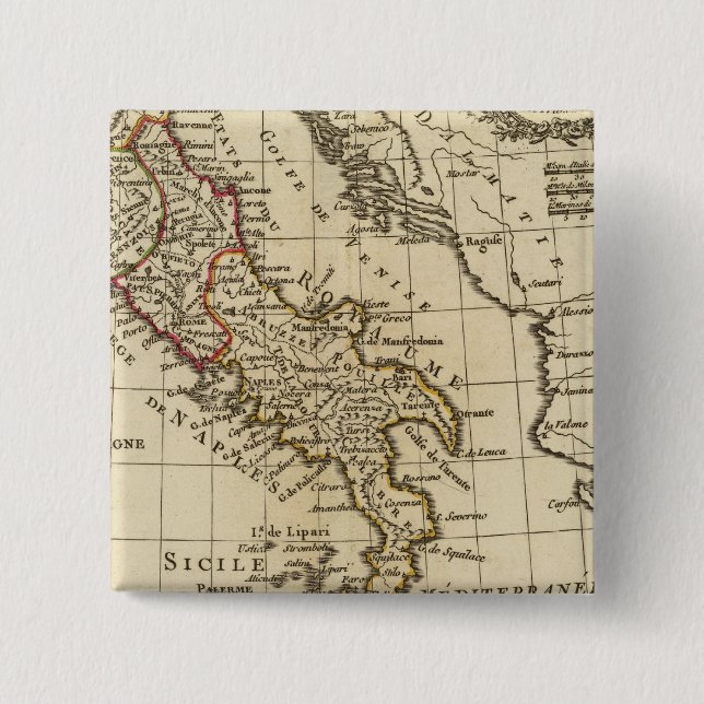 Italy 9 2 inch square button (Front)