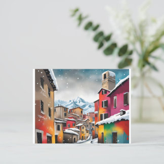 Italy, Alpes, Winter Christmas Postcard 008