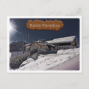 Italy - alpine hut Baita Paradiso - Dolomiti Postcard