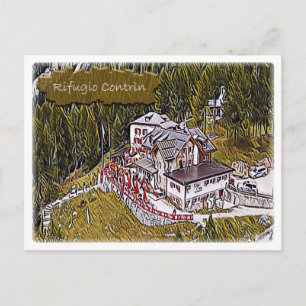 Italy - alpine hut Contrin - Dolomiti Postcard
