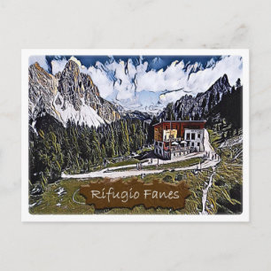 Italy - alpine hut Fanes - Dolomiti - Postcard