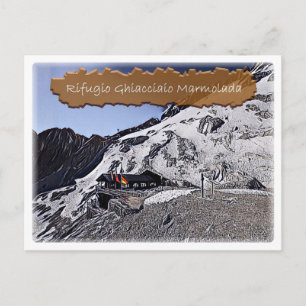 italy - alpine hut Ghiacciaio Marmolada - Dolomiti Postcard