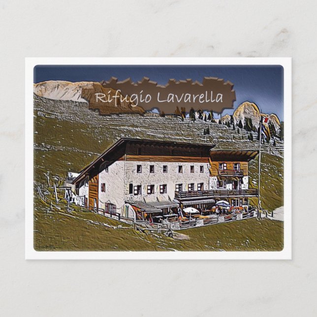 Italy - alpine hut Lavarella - Dolomiti - Postcard (Front)