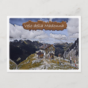 Italy - alpine hut Velo della Madonna - Dolomiti Postcard