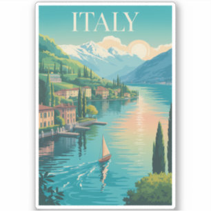 Italy Amalfi Coast Illustration Travel Art Vintage